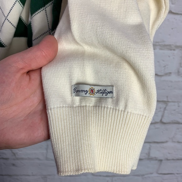 Tommy Hilfiger Golf Argyle Cream Crewneck Sweater - Picture 3 of 8
